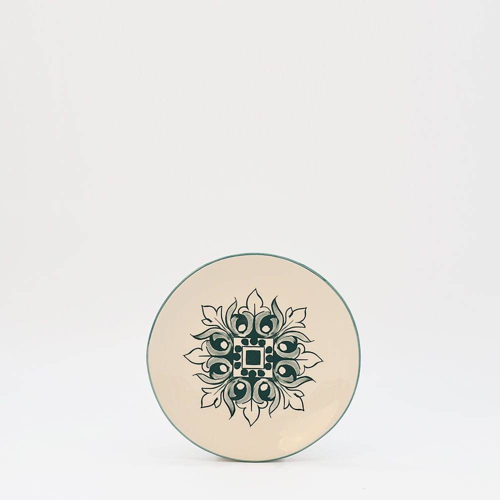 Assiette à pain motifs azulejos verts et blancs Assiette en céramique "Brasão" 12cm - Verte