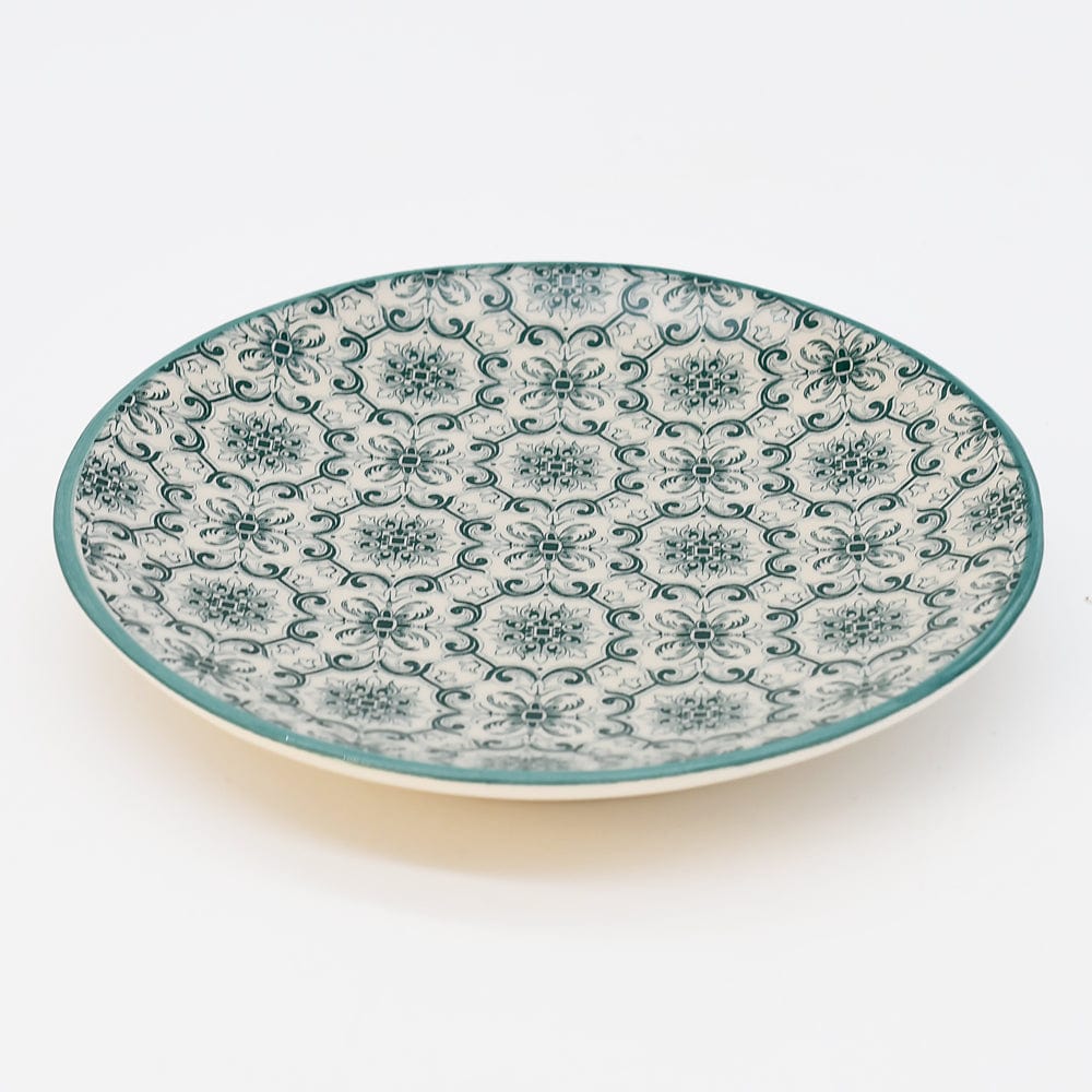 Assiette à pain motifs azulejos verts version 1 Assiette en céramique "Padrão" 12cm - Verte