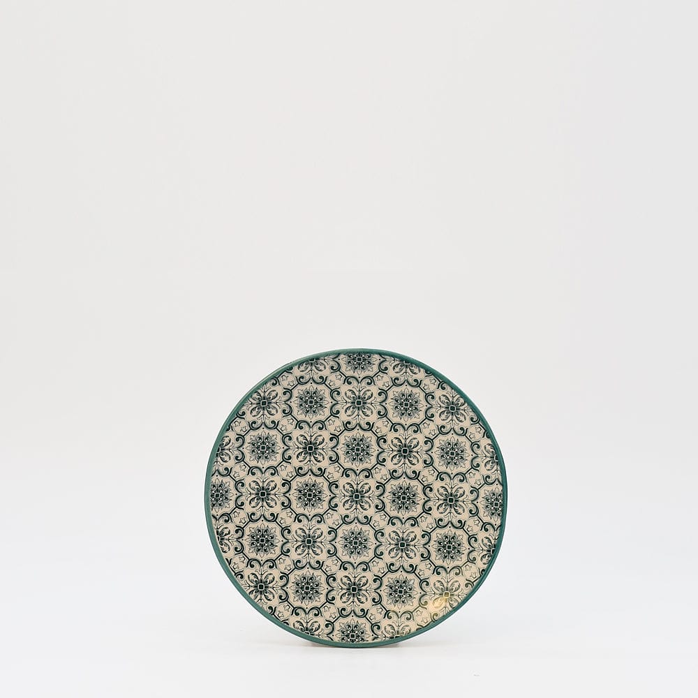 Assiette à pain motifs azulejos verts version 1 Assiette en céramique "Padrão" 12cm - Verte