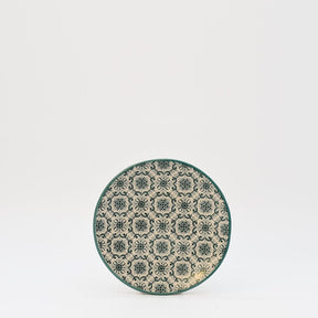 Assiette à pain motifs azulejos verts version 1 Assiette en céramique "Padrão" 12cm - Verte