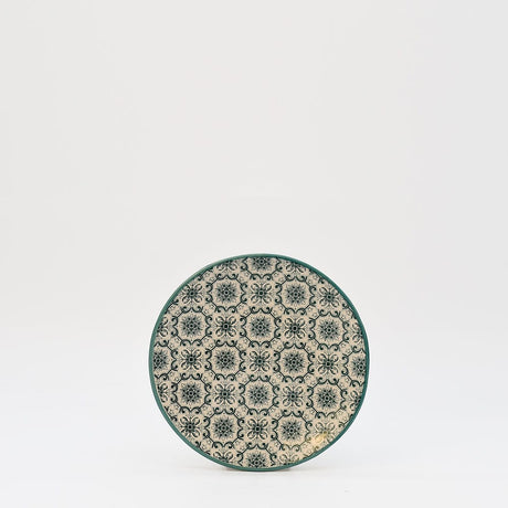Assiette à pain motifs azulejos verts version 1 Assiette en céramique "Padrão" 12cm - Verte