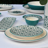 Assiette à pain motifs azulejos verts version 1 Assiette en céramique "Padrão" 12cm - Verte