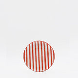 Assiette à pain rayée rouge et blanche I Vaisselle du Portugal en ligne Assiette rayée "Costa Nova Mar" 15cm - Rouge