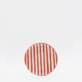 Assiette à pain rayée rouge et blanche I Vaisselle du Portugal en ligne Assiette rayée "Costa Nova Mar" 15cm - Rouge