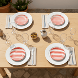 Assiette à pain rayée rouge et blanche I Vaisselle du Portugal en ligne Assiette rayée "Costa Nova Mar" 15cm - Rouge