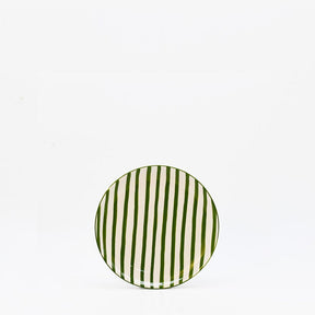 Assiette à pain rayée verte et blanche I Vaisselle du Portugal en ligne Assiette rayée "Costa Nova Mar" 15cm - Verte
