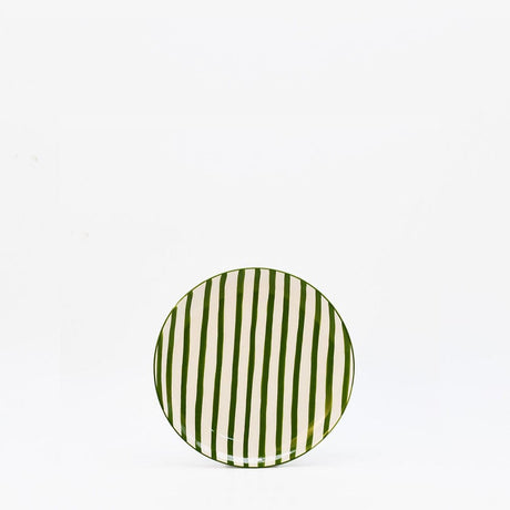 Assiette à pain rayée verte et blanche I Vaisselle du Portugal en ligne Assiette rayée "Costa Nova Mar" 15cm - Verte