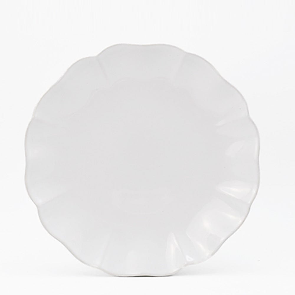 Assiette blanche en grès I Vaisselle du Portugal Assiette en grès fin "Rosa" 28cm - Blanc