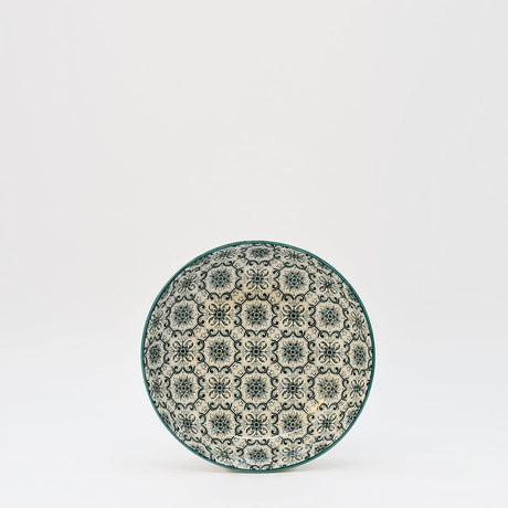 Assiette creuse en céramique motifs azulejos verts version 1 Assiette creuse en céramique "Padrão" - Verte