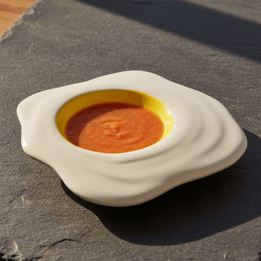 Assiette creuse en forme d'oeuf au plat Assiette creuse en forme d'oeuf au plat