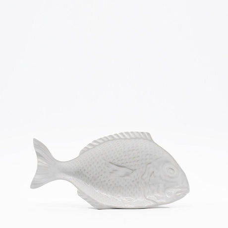 Assiette en céramique blanche en forme de poisson Assiette en céramique en forme de poisson - Blanche 25cm