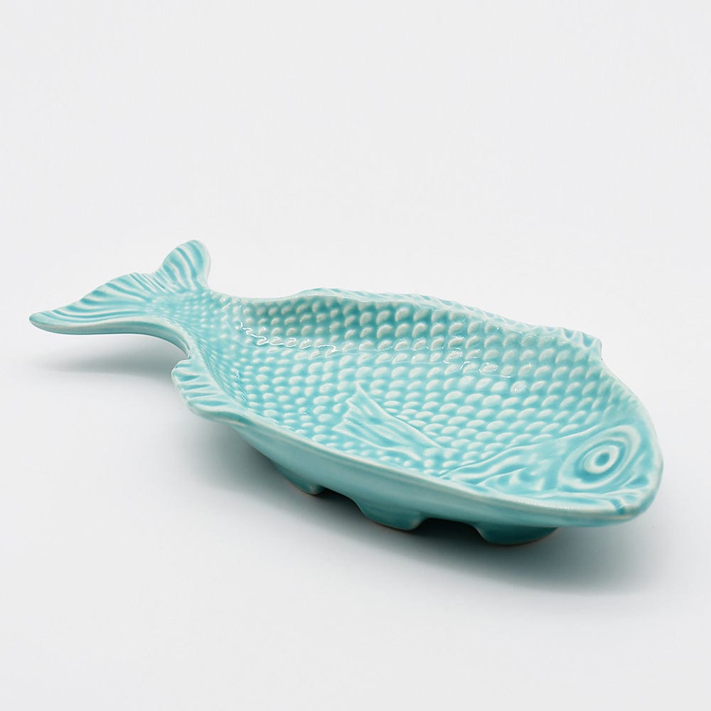 Assiette en céramique turquoise en forme de poisson Assiette en céramique en forme de poisson - Turquoise 25cm