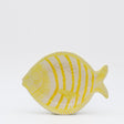 Assiette en forme de poisson rayée jaune et blanche Assiette creuse rayée en forme de poisson - Jaune 25cm