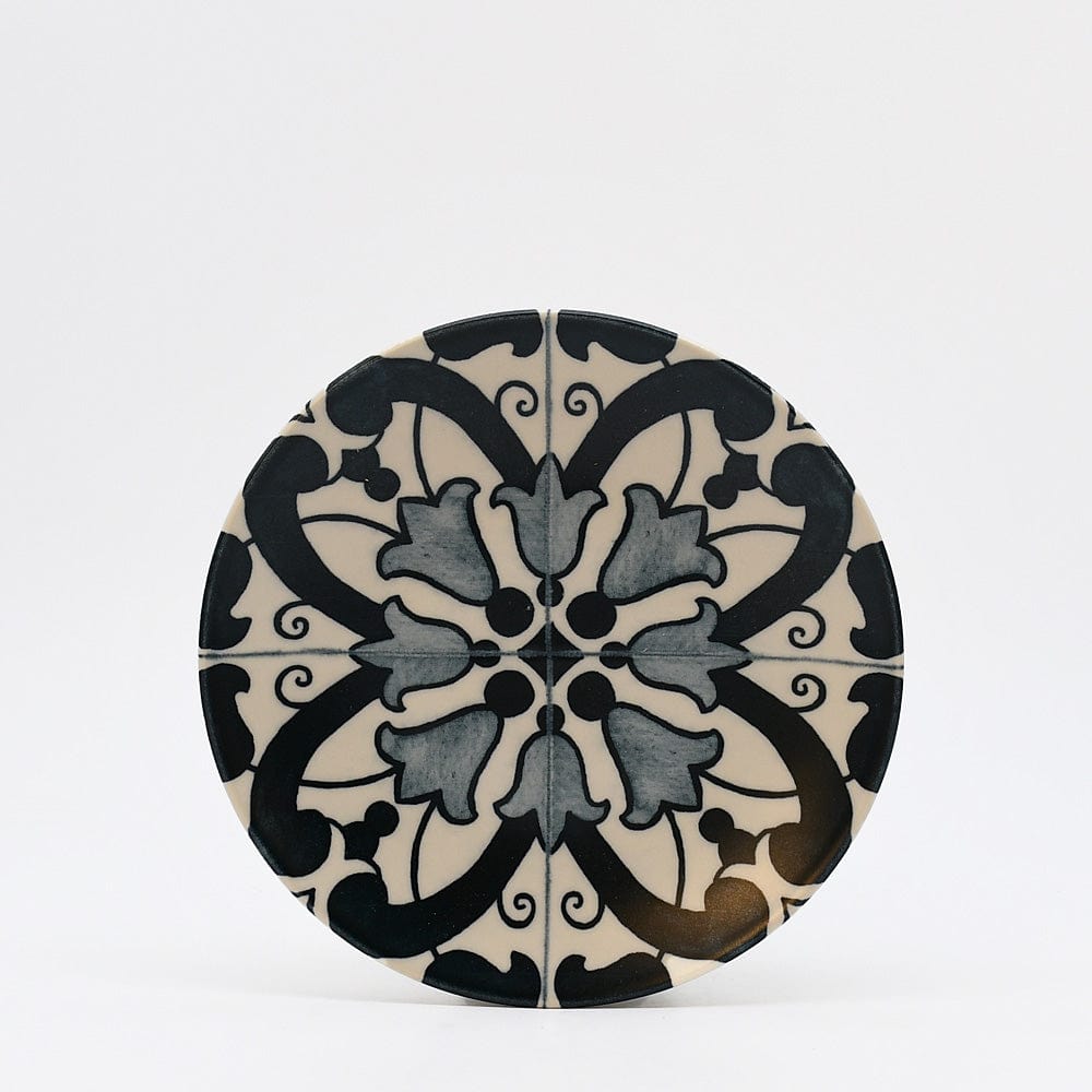 Assiette en grès I Motifs azulejos I Vente en ligne Assiette en grés "Éléments" - 16cm - Lot de 4