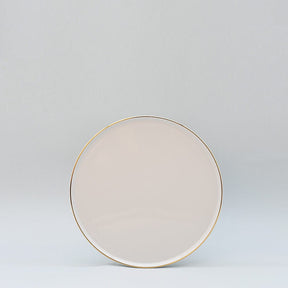 Assiette en porcelaine blanche à bord doré Ø21cm – Fabriquée au Portugal Assiette en porcelaine "Resonance" - 23cm