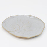 Assiette en porcelaine blanche à bord doré Ø27cm – Fabriquée au Portugal Assiette en grès en forme de chou - 23cm