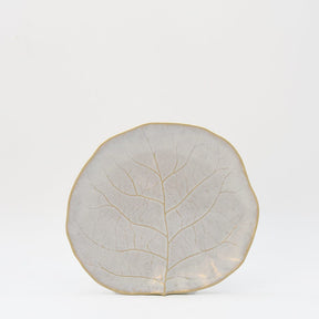 Assiette en porcelaine blanche à bord doré Ø27cm – Fabriquée au Portugal Assiette en grès en forme de chou - 23cm
