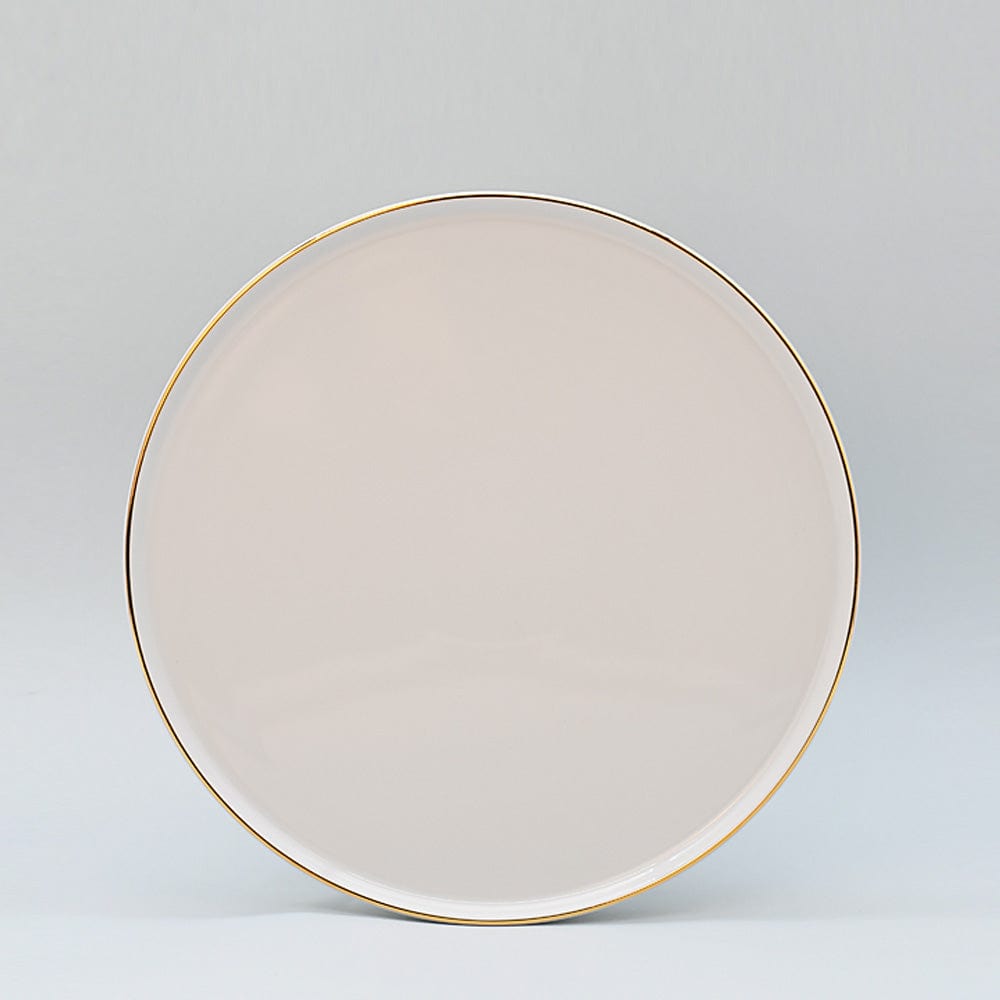 Assiette en porcelaine blanche à bord doré Ø27cm – Fabriquée au Portugal Assiette en porcelaine "Resonance" - 27cm