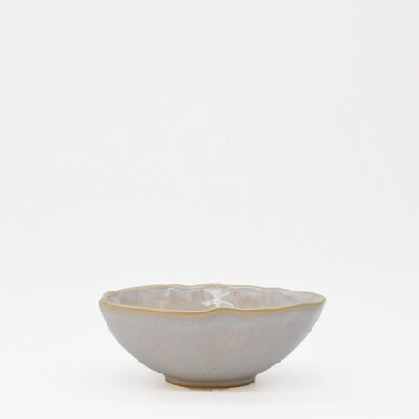 Assiette en porcelaine blanche à bord doré Ø27cm – Fabriquée au Portugal Bol en grès en forme de chou