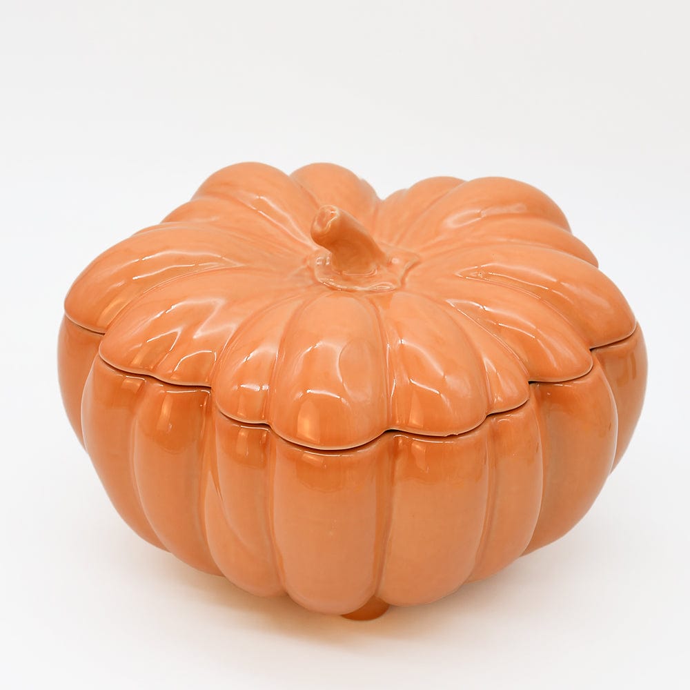 Assiette en porcelaine blanche à bord doré Ø27cm – Fabriquée au Portugal Soupière en grès en forme de citrouille