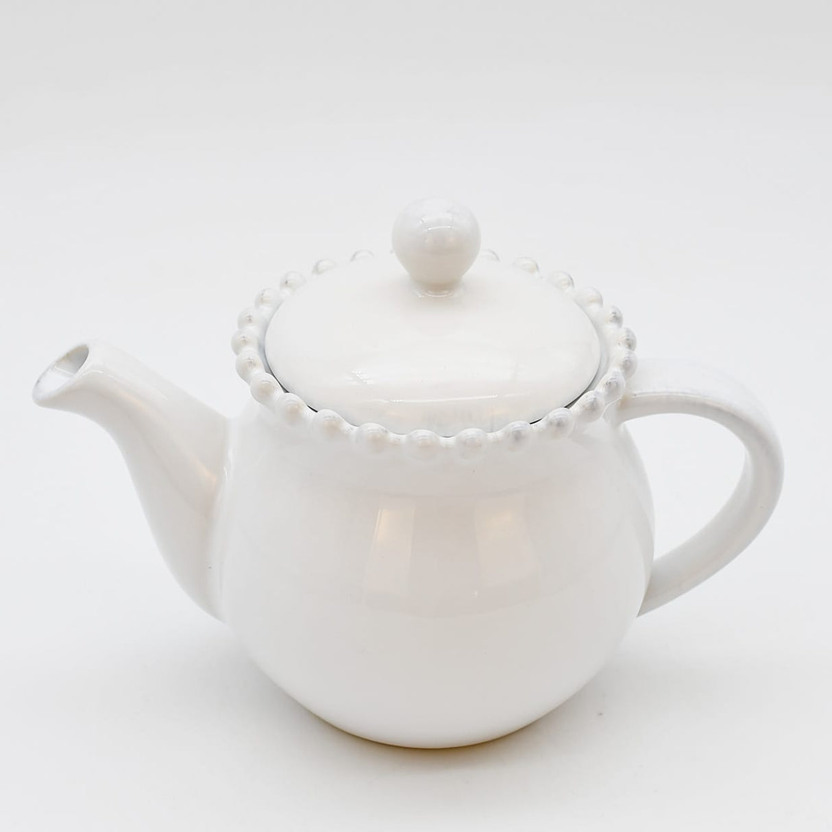 Assiette principale en grès 27cm I Vaisselle portugaise Théière en grès "Pearl"