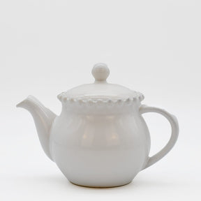 Assiette principale en grès 27cm I Vaisselle portugaise Théière en grès "Pearl"