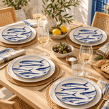 Assiette sardines bleues 20 cm | Céramique portugaise Assiette "Sardinhas" 20cm - Bleu