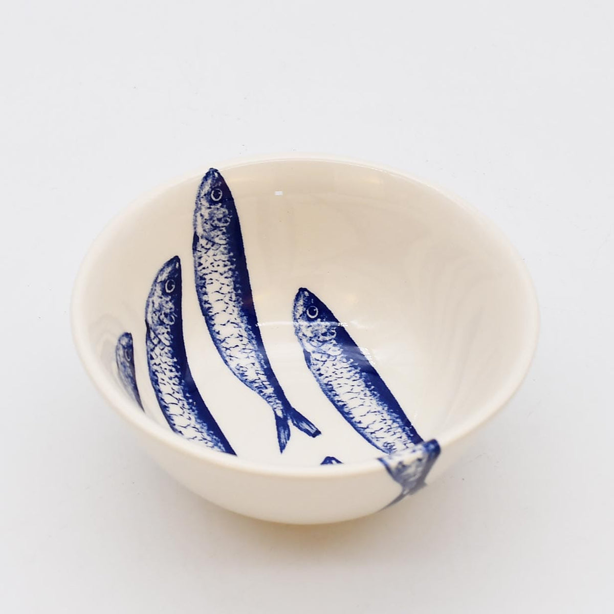 Assiette sardines noires en céramique 20 cm | Portugal Sardinhas I Bol - 10cm