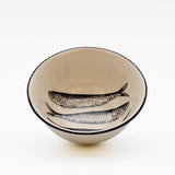 Assiette sardines noires en céramique 20 cm | Portugal Sardinhas I Bol - 10cm