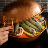 Authentique Cataplana en cuivre du Portugal Cataplana en cuivre 2 à 3 couverts - 24cm