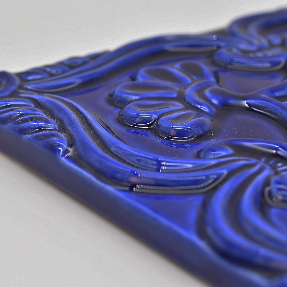 Azulejo à relief bleu cobalt du Portugal Azulejo Padrão à relief