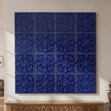 Azulejo à relief bleu cobalt du Portugal Azulejo Padrão à relief