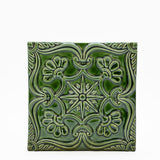 Azulejo à relief vert émeraude du Portugal Azulejo Padrão à relief - 15x15cm