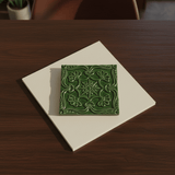 Azulejo à relief vert émeraude du Portugal Azulejo Padrão à relief - 15x15cm