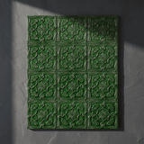 Azulejo à relief vert émeraude du Portugal Azulejo Padrão à relief - 15x15cm