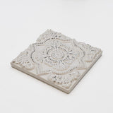 Azulejo du Portugal blanc I Fabrication artisanale Azulejo Padrão à relief - 10x10cm