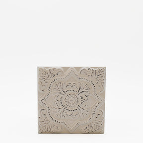 Azulejo du Portugal blanc I Fabrication artisanale Azulejo Padrão à relief - 10x10cm