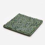 Azulejo du Portugal kakhi I Fabrication artisanale Azulejo Padrão à relief - 10x10cm