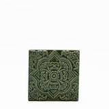 Azulejo du Portugal kakhi I Fabrication artisanale Azulejo Padrão à relief - 10x10cm
