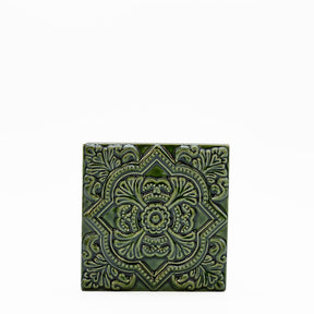 Azulejo du Portugal kakhi I Fabrication artisanale Azulejo Padrão à relief - 10x10cm
