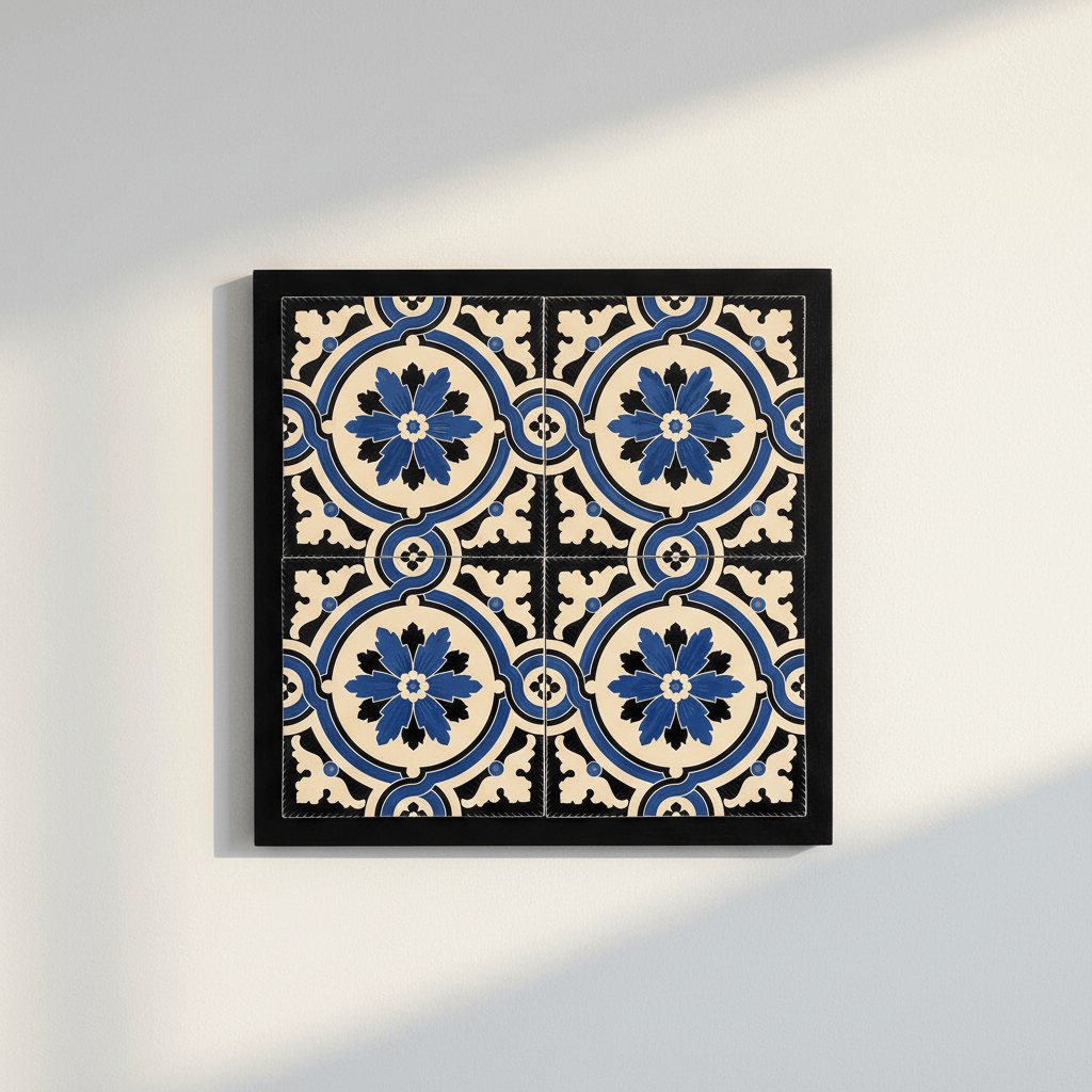 Azulejo hispano-maure artisanal 14x14cm | Fait main Portugal Azulejo Hispano-Maure 14x14cm
