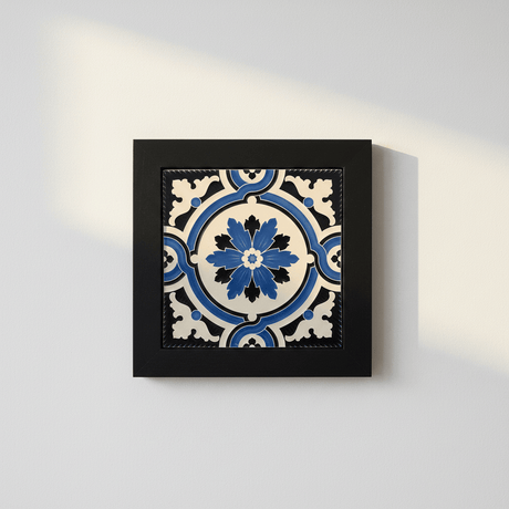 Azulejo hispano-maure artisanal 14x14cm | Fait main Portugal Azulejo Hispano-Maure 14x14cm