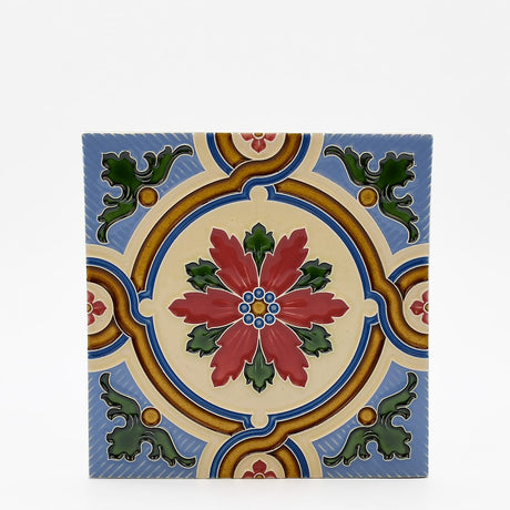 Azulejo hispano-maure artisanal 14x14cm | Fait main Portugal Azulejo Hispano-Maure 14x14cm