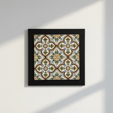 Azulejo hispano-maure artisanal 14x14cm | Fait main Portugal Azulejo Hispano-Maure 14x14cm