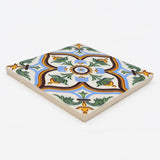 Azulejo hispano-maure artisanal 14x14cm | Fait main Portugal Azulejo Hispano-Maure 14x14cm