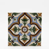 Azulejo hispano-maure artisanal 14x14cm | Fait main Portugal Azulejo Hispano-Maure 14x14cm