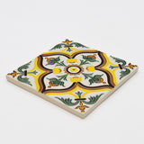 Azulejo hispano-maure artisanal 14x14cm | Fait main Portugal Azulejo Hispano-Maure 14x14cm