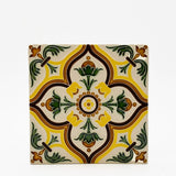 Azulejo hispano-maure artisanal 14x14cm | Fait main Portugal Azulejo Hispano-Maure 14x14cm