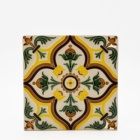 Azulejo hispano-maure artisanal 14x14cm | Fait main Portugal Azulejo Hispano-Maure 14x14cm