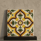 Azulejo hispano-maure artisanal 14x14cm | Fait main Portugal Azulejo Hispano-Maure 14x14cm